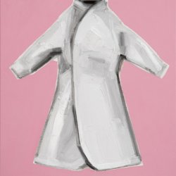 Płaszczyk lalki B, 2005, olej, akryl, płótno, 70x50 cm