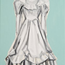 Długa sukienka, 2006, olej, akryl, płótno, 100 x 70 cm