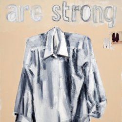 Emotions Are Strong, 2020, olej, akryl, kolaż płótno, 110 x 75 cm