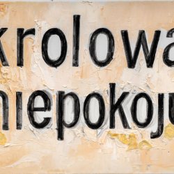 Królowa, niepokoju, 2022, olej, akryl, płótno, 53 x 70 cm