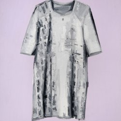 Sukienka szara, 2006/2015, olej, akryl, płótno, 120 x 100 cm