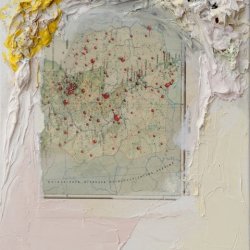 Polska II, kolaż, olej, płótno, 40x30 cm