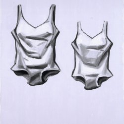 Dwa stroje kąpielowe, 1997, olej, płótno, 150x120cm