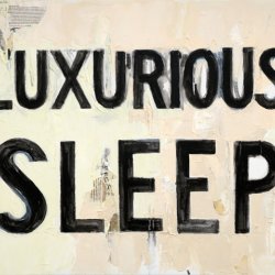 Luxurious Sleep, 2020, olej, akryl, kolaż, płótno, 70 x 100 cm