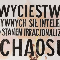 Zwycięstwo intelektu, 2011, papier, akryl, 70x100 cm