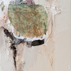 Polska III, kolaż, olej, płótno, 40x30 cm