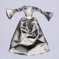 Sukienka balowa lalki B, 2005, olej, akryl, płótno, 130x140 cm