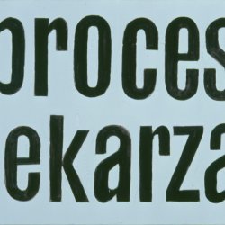 Proces lekarza, 2000, olej, płótno, 60x80cm