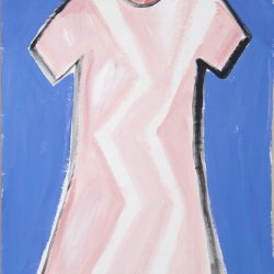 Sukienka, 1995, akryl, papier, 50x35 cm