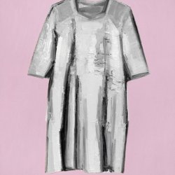 Szara sukienka, 2006, olej, akryl, płótno, 120 x 100 cm