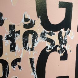 „Głosy w głowie, 2017, instalacja tekstowa w czasie wystawy grupowej Mam to z głowy w galerii Białej w Lublinie