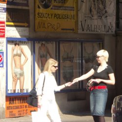 Namiętności towarów , 2009, ulotka rozdawana w przestrzeni miejskiej w czasie projektu Kłopotliwe obrazy, w ramach 6. Biennale Fotografii, Poznań.