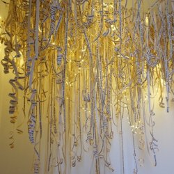 Raz na jakiś czas, wersja polska, 2017, instalacja tekstowo- świetlna w czasie wystawy Polki, patriotki, rebeliantki: girlandy z nazwiskami artystek, pisarek, kompozytorek, reżyserek, działaczek społecznych i politycznych, Galeria Miejska Arsenał, Poznań