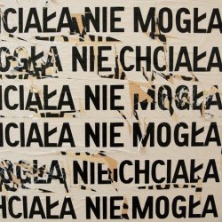 „Chciała nie mogła, 2015 instalacja tekstowa w czasie wystawy Gender w sztuce, Muzeum Sztuki Współczesnej w Krakowie