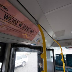 spróbuj WEJDZ W SFERĘ SNU, 2008, cytaty opatrzone komentarzami, napisy w autobusach w Białymstoku w ramach akcji „doznanie na żądanie”.
