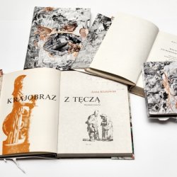 Obwoluty na książki o sztuce, 2014, 2015, kolaż, akryl, wymiary różne