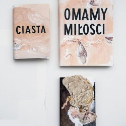 Obwoluty na książki różne, 2017, akryl, kolaż, wymiary różne, przód