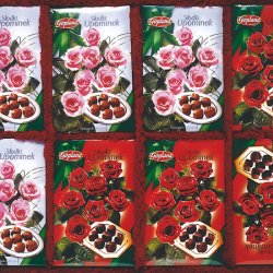 Różowo- czerwony słodki upominek, 2000, 80x60 cm